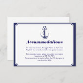 Nautical Anchor on Navy Wedding Insert Informatiekaartje (Voorkant / Achterkant)