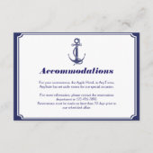 Nautical Anchor on Navy Wedding Insert Informatiekaartje (Voorkant)