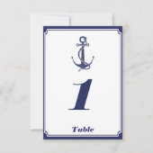 Nautical Anchor on Navy Wedding Insert Kaart (Voorkant)