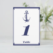 Nautical Anchor on Navy Wedding Insert Kaart (Staand voorkant)