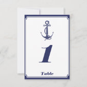 Nautical Anchor on Navy Wedding Insert Kaart (Achterkant)
