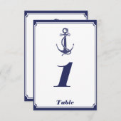 Nautical Anchor on Navy Wedding Insert Kaart (Voorkant / Achterkant)