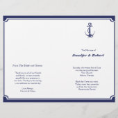 Nautical Anchor on Navy Wedding Programme (Voorkant)