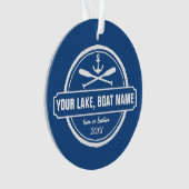 Nautical Anchor & Paddles Uw meer- of bootnaam Ornament (voorkant)