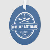 Nautical Anchor & Paddles Uw meer- of bootnaam Ornament (voorkant)