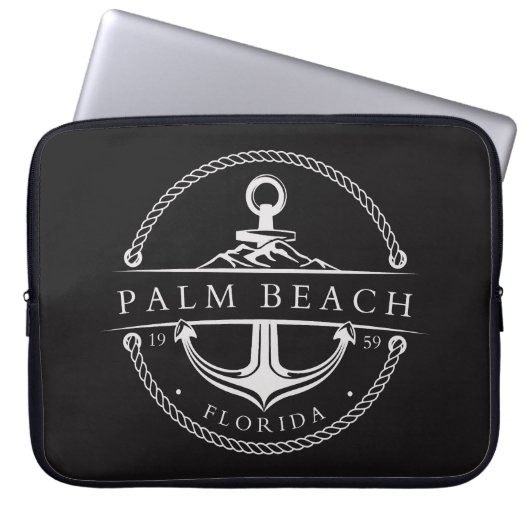 Nautical Anchor Palm Beach Florida 1959 Laptop Sleeve (Voorkant)