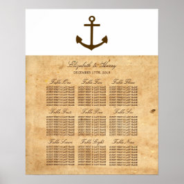 Nautical Anchor Paper Seating Chart Poster