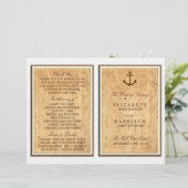 Nautical Anchor  Paper Wedding Programme (Staand voorkant)