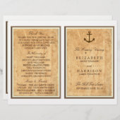 Nautical Anchor  Paper Wedding Programme (Voorkant / Achterkant)