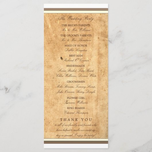 Nautical Anchor Paper Wedding Programme Programmakaart (Achterkant)