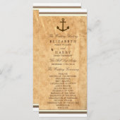 Nautical Anchor Paper Wedding Programme Programmakaart (Voorkant / Achterkant)