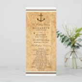Nautical Anchor Paper Wedding Programme Programmakaart (Staand voorkant)