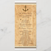 Nautical Anchor Paper Wedding Programme Programmakaart (Voorkant)