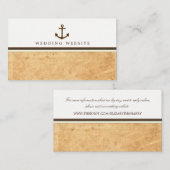 Nautical Anchor  Paper Wedding Website Informatiekaartje (Voorkant / Achterkant)