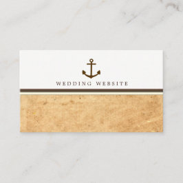 Nautical Anchor  Paper Wedding Website Informatiekaartje