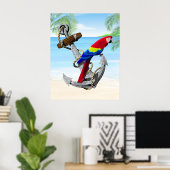 Nautical Anchor Parrot Poster (Thuiskantoor)