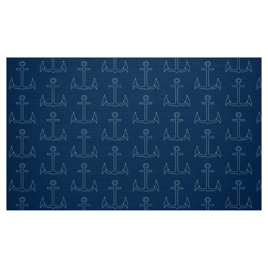 Nautical Anchor Pattern Navy Blue Stof (Fat Quarter)