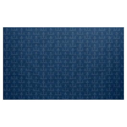 Nautical Anchor Pattern Navy Blue Stof (Yard (91,4 cm))