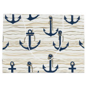 Nautical Anchor Pattern on Driftwood (1) Groot Cadeauzakje (Achterkant)