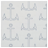 Nautical Anchor Pattern White Stof (Swatch)
