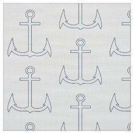 Nautical Anchor Pattern White Stof