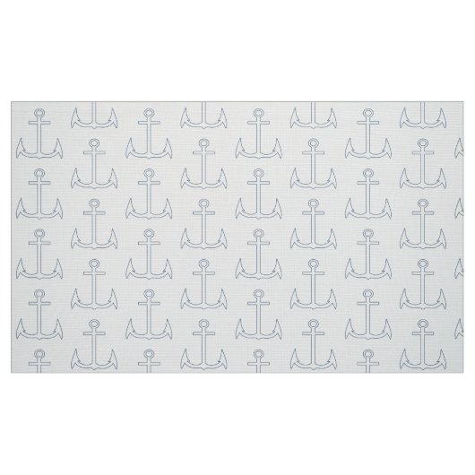 Nautical Anchor Pattern White Stof (Fat Quarter)