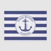 Nautical Anchor Personalized Birthday Tissuepapier (Voorkant)