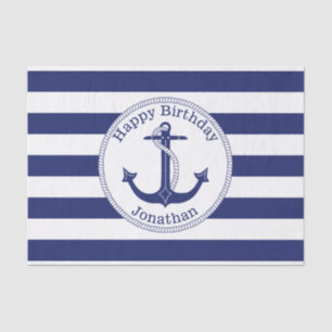 Nautical Anchor Personalized Birthday Tissuepapier