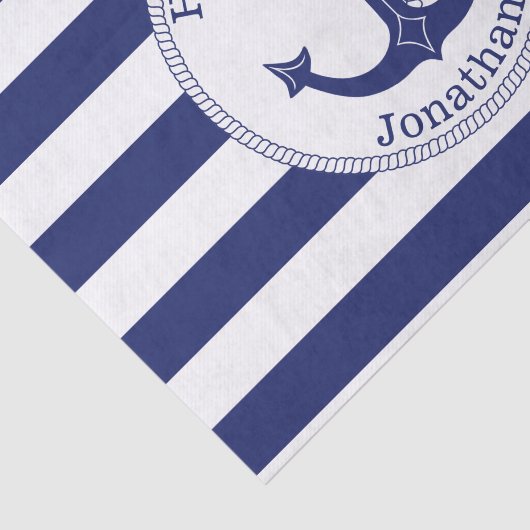 Nautical Anchor Personalized Birthday Tissuepapier (Detail)