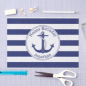 Nautical Anchor Personalized Birthday Tissuepapier (Craft)