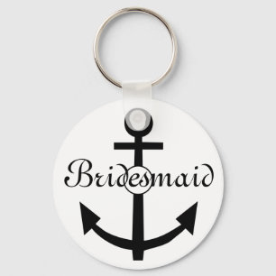 Nautical Anchor Personalized Bridesmaid Sleutelhanger