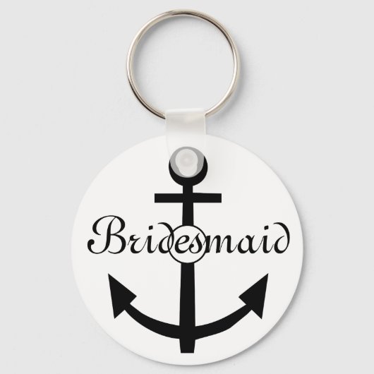 Nautical Anchor Personalized Bridesmaid Sleutelhanger (Voorkant)