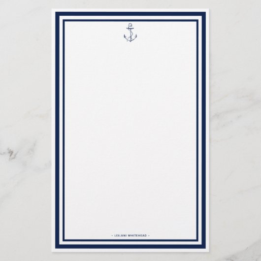 Nautical Anchor Personalized Briefpapier (Voorkant)