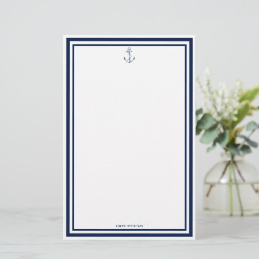 Nautical Anchor Personalized Briefpapier (Staand voorkant)