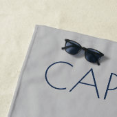 Nautical Anchor Personalized Kapitein Strandlaken (In situ)