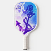Nautical Anchor Personalized Name  Pickleball Paddle (Achterkant)