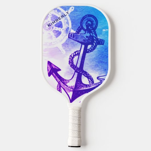 Nautical Anchor Personalized Name Pickleball Paddle (Achterkant)
