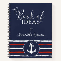 Nautical Anchor Personalized Red White Navy Blue