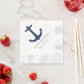 Nautical Anchor Personalized Wedding Napkins Servet (Insitu)