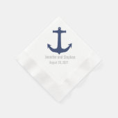 Nautical Anchor Personalized Wedding Napkins Servet (Hoek)