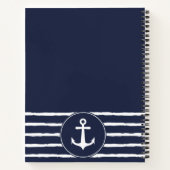 Nautical Anchor Personalized White Navy Blue Notitieboek (Achterkant)