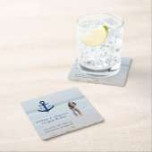 Nautical Anchor Photo Wedding Save the Date Kartonnen Onderzetters (Insitu)