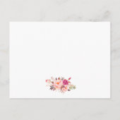 Nautical Anchor Pink Floral Wedding Details Kaart (Achterkant)
