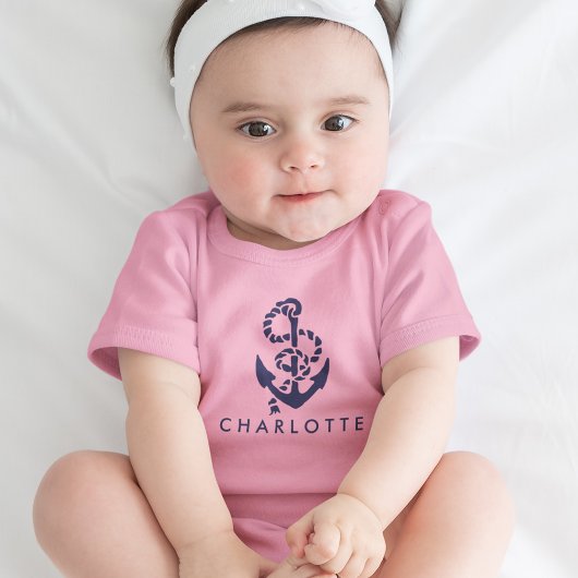 Nautical Anchor Pink op maat Romper