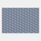 Nautical Anchor Polka Dot Stripe Inpakpapier Vel (Voorkant)