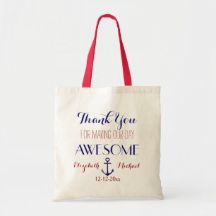 Nautical Anchor Red Blue Hartelijk dank Tas