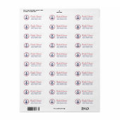 Nautical Anchor Red & Navy Blue Return Address Etiket (Full Sheet)