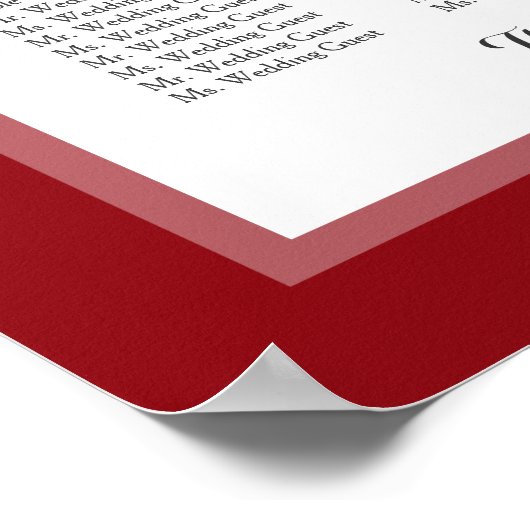 Nautical Anchor Red Wedding Seating Chart Poster (Hoek)