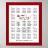 Nautical Anchor Red Wedding Seating Chart Poster (Voorkant)