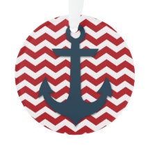 Nautical Anchor Red White Blue Persoonlijke naam